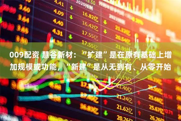 009配资 慧谷新材：“扩建”是在原有基础上增加规模或功能，“新建”是从无到有、从零开始