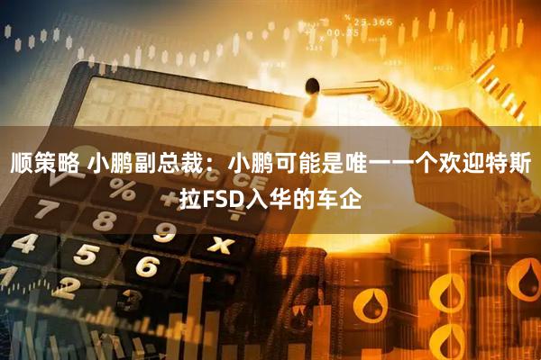顺策略 小鹏副总裁：小鹏可能是唯一一个欢迎特斯拉FSD入华的车企